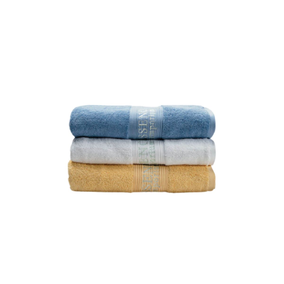 ESSENCE EMPORIUM - Set 3 Toallas 100x160 cm 100% Algodón Egipcio 3 colores.