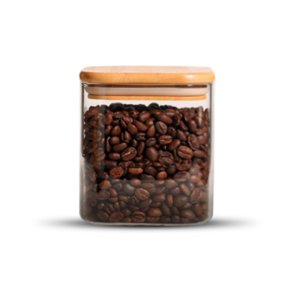 GENERICO - Frasco Contenedor Tarro Hermético Vidrio Tapa Bambú 700ml  10x10cm