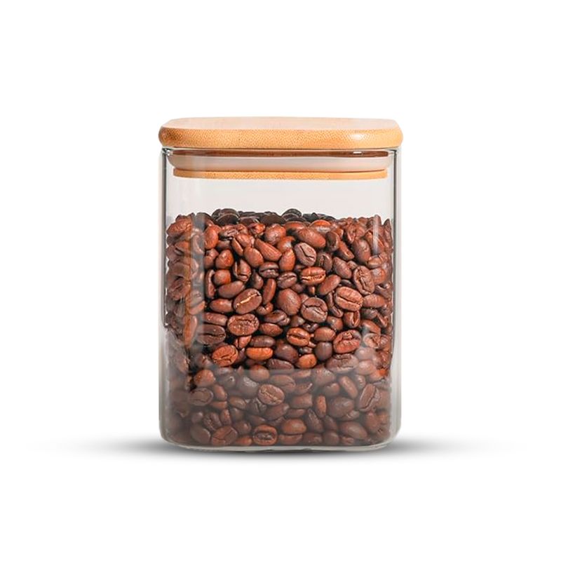 GENERICO - Frasco Contenedor Tarro Hermético Vidrio Tapa Bambú 800ml