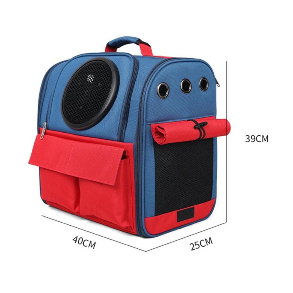 GENERICO - Mochila Transportadora Para Perros Y Gatos 40x39x26cm Azul