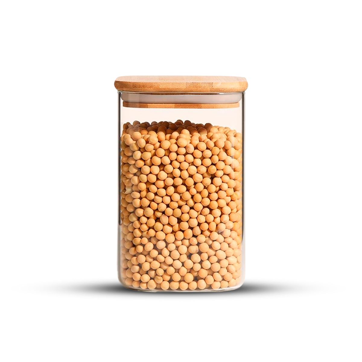 GENERICO - Frasco Contenedor Tarro Hermético Vidrio Tapa Bambú 1000ml