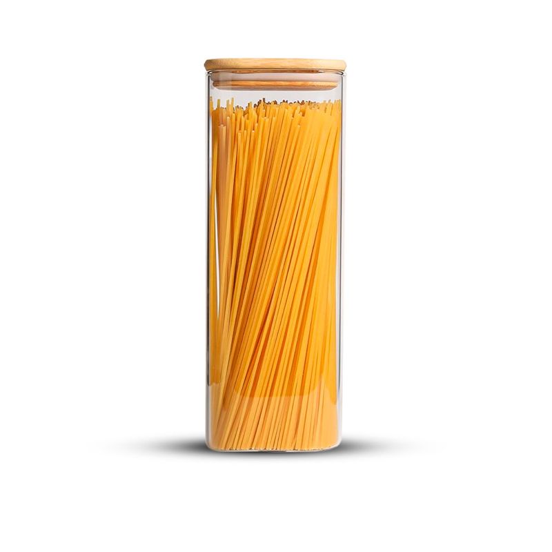 GENERICO - Frasco Contenedor Tarro Hermético Vidrio Tapa Bambú 2250ml