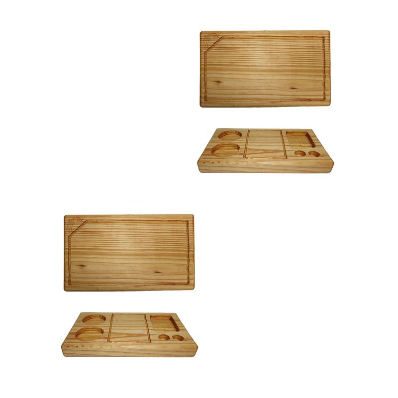 GENERICO - 2 Tablas Picar / Coctel Madera 2 Pulgadas. Doble Función