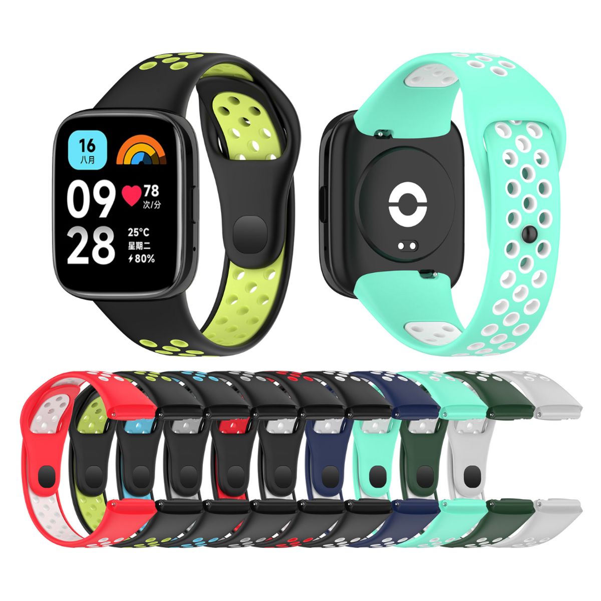 GENERICO - Correas Deportivas Compatible Con Redmi Watch 3 Active/Lite