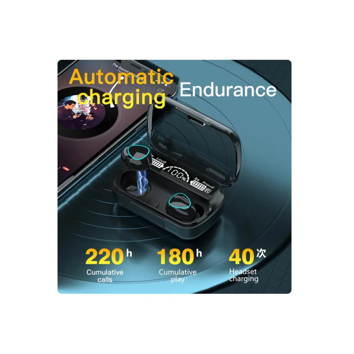 GENERICO - Audifonos Bluetooth Recargables TWS In Ear Manos Libres Negro