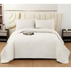 GENERICO - CUBRECAMA DE LUJO QUILT VERANO 2 PLAZAS BLANCO