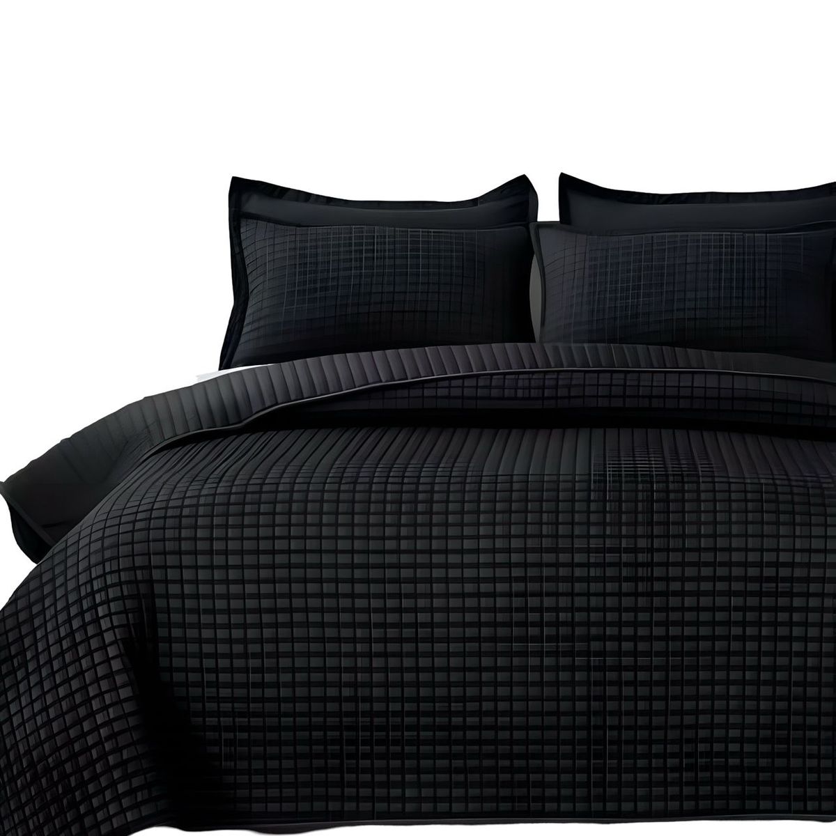 GENERICO - CUBRECAMA DE LUJO QUILT VERANO PLAZA Y MEDIA NEGRO