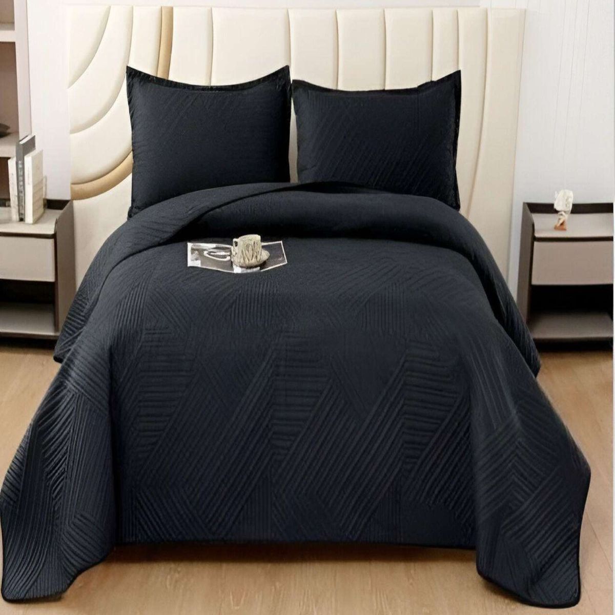 GENERICO - COBERTOR DE LUJO QUILT VERANO 2 PLAZAS BLANCO