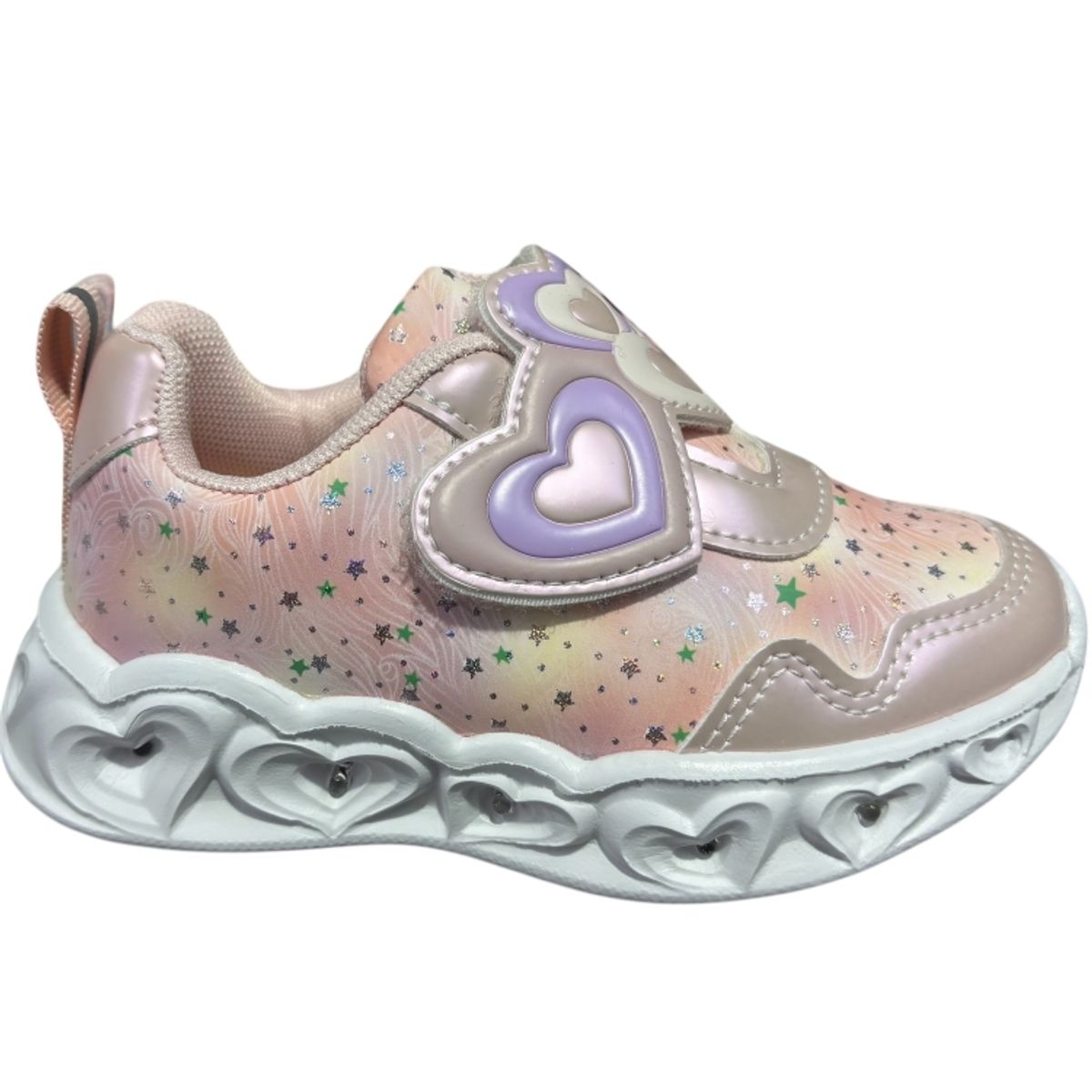 KIBOU - Zapatillas Brillantes Estrellas Para Niñas Con Luces