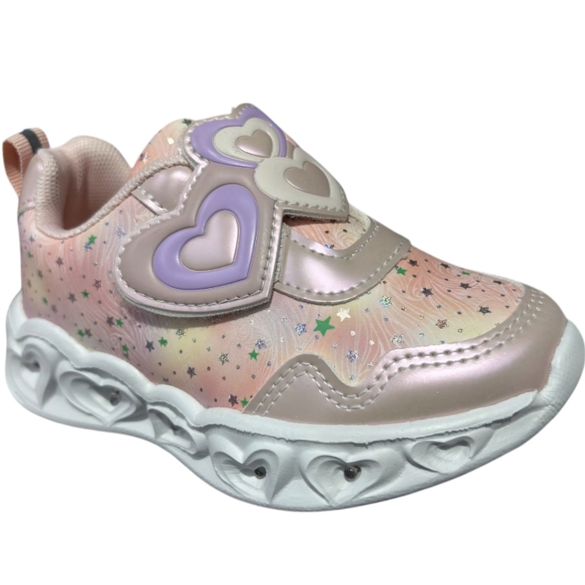 KIBOU - Zapatillas Brillantes Estrellas Para Niñas Con Luces