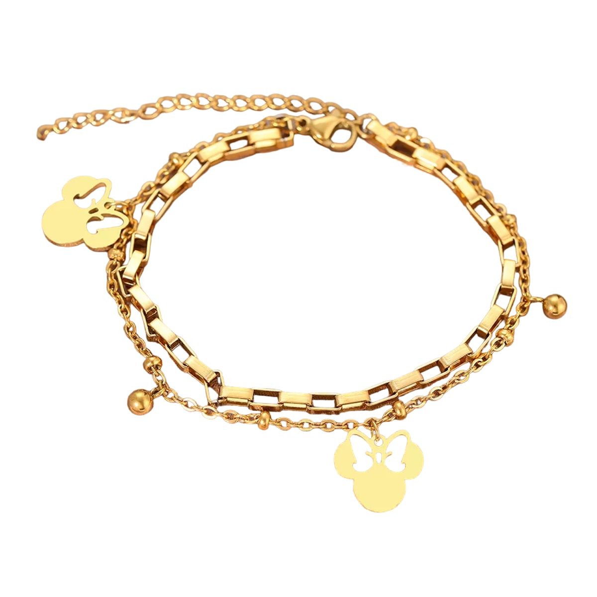 LUXURYJOYAS - Pulsera Minnie Mouse Exclusivo Baño Oro 18kt LUXURYJOYAS