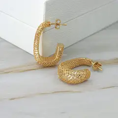 ELLA JOYAS - Aro Argolla Alma Oro 18k