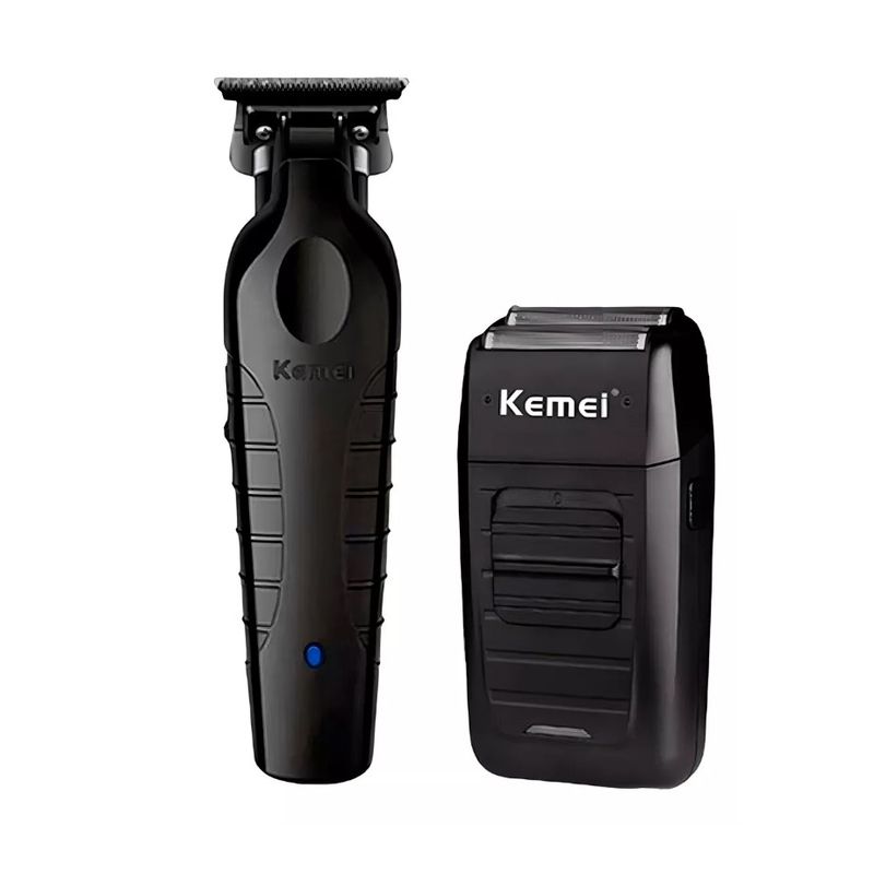 DORCO - Combo Patillera Trimmer Kemei 2299 + Shever Kemei 1102 Color Negro