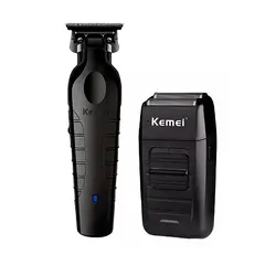 DORCO - Combo Patillera Trimmer Kemei 2299 + Shever Kemei 1102 Color Negro