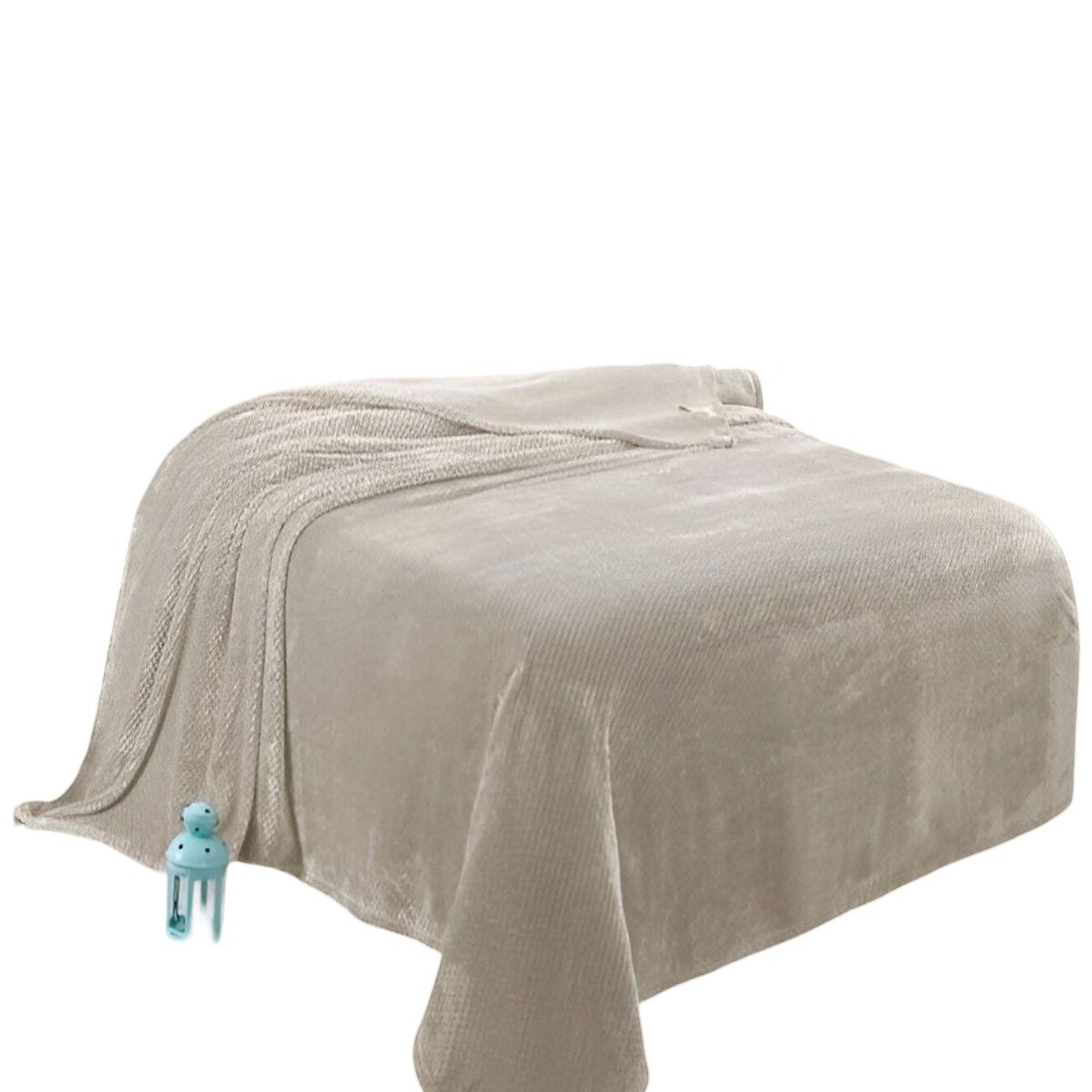 GENERICO - MANTAS ELEGANTES DE INVIERNO BEIGE 2 PLAZAS