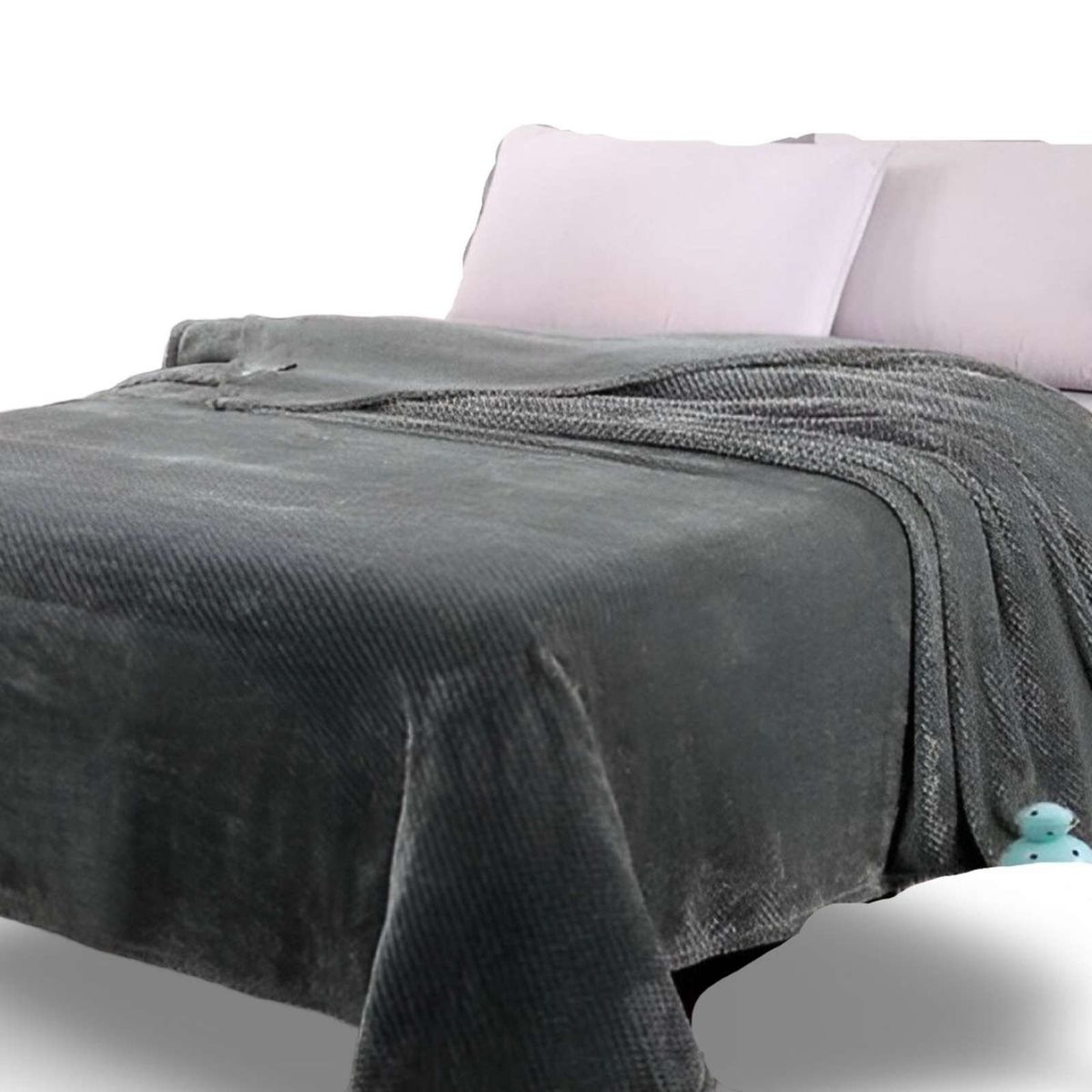 GENERICO - MANTAS ELEGANTES DE INVIERNO GRIS  2 PLAZAS