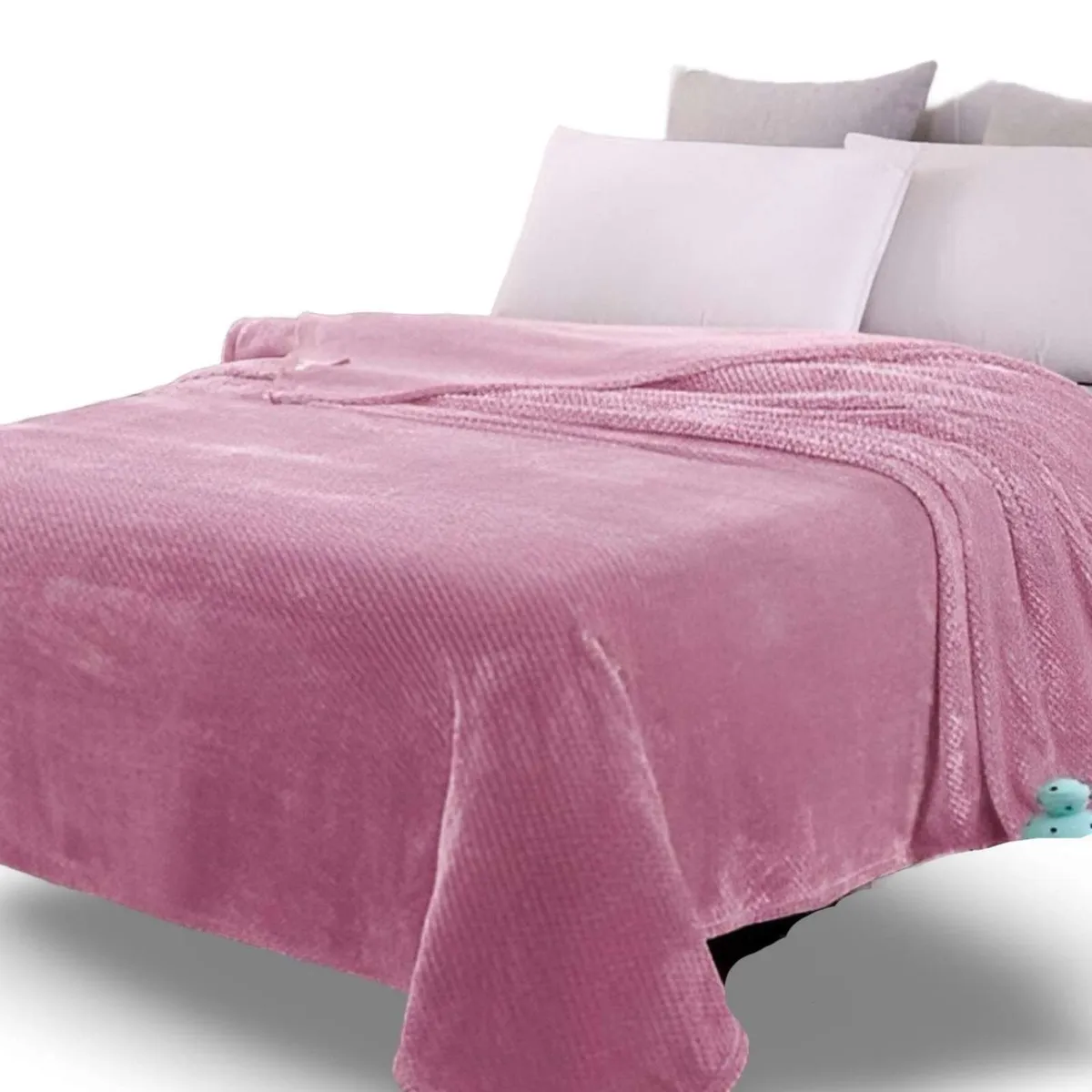 GENERICO - MANTAS ELEGANTES DE INVIERNO ROSADO  2 PLAZAS