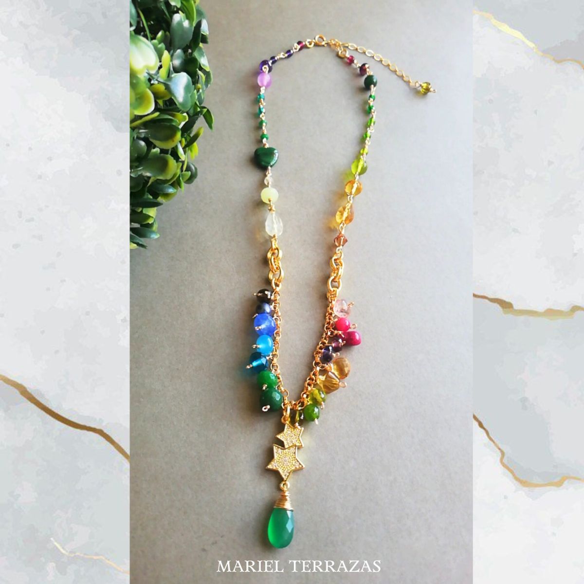 GENERICO - COLLAR RICHTER ONYX MULTIPIEDRAS  MARIEL TERRAZAS JOYAS