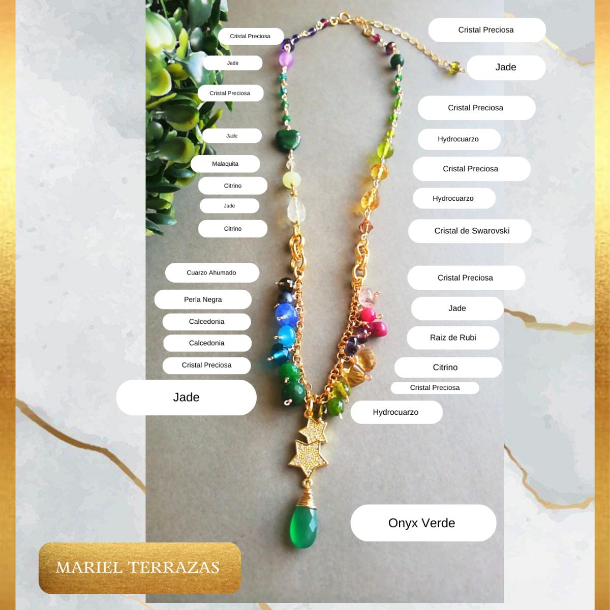 GENERICO - COLLAR RICHTER ONYX MULTIPIEDRAS  MARIEL TERRAZAS JOYAS