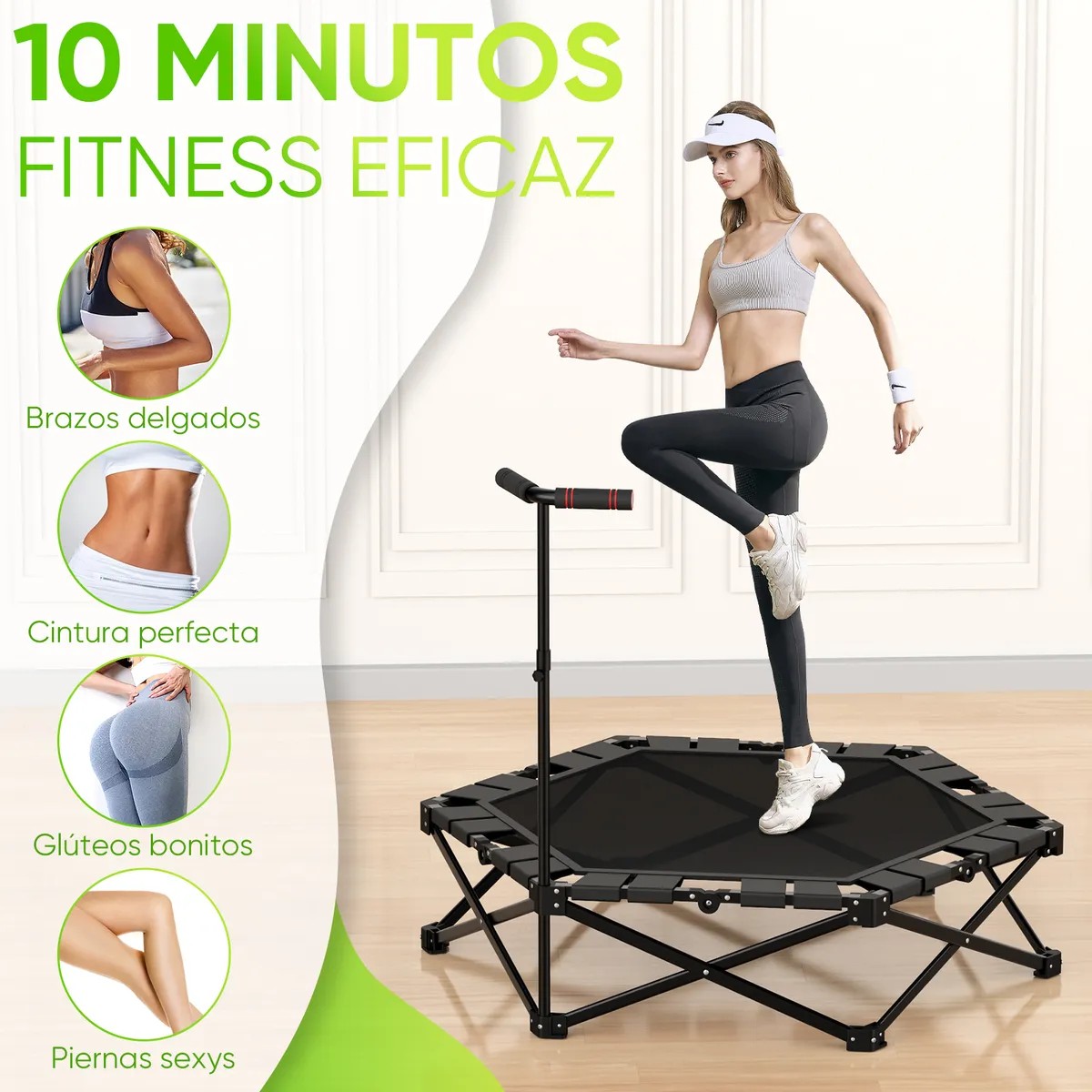 KOKILA - Cama Elástica Fitness Hexagonal 106cm Plegable Pro