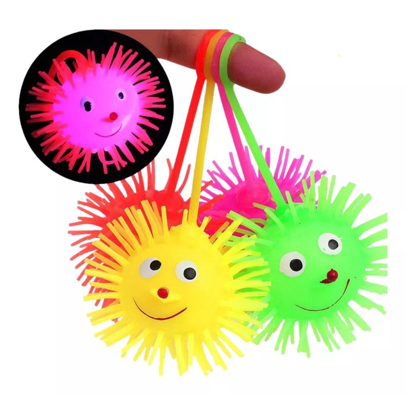 GENERICO - Pelota Erizo Luces Led Antiestrés Yoyo Squishy Apretable