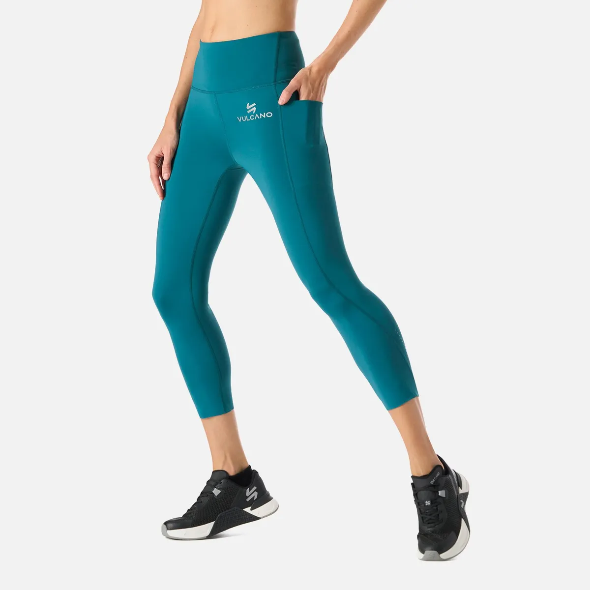 VULCANO - Calza Mujer Built To Move Compressive 3/4 Super High Rise Leggins Petroleo Vulcano