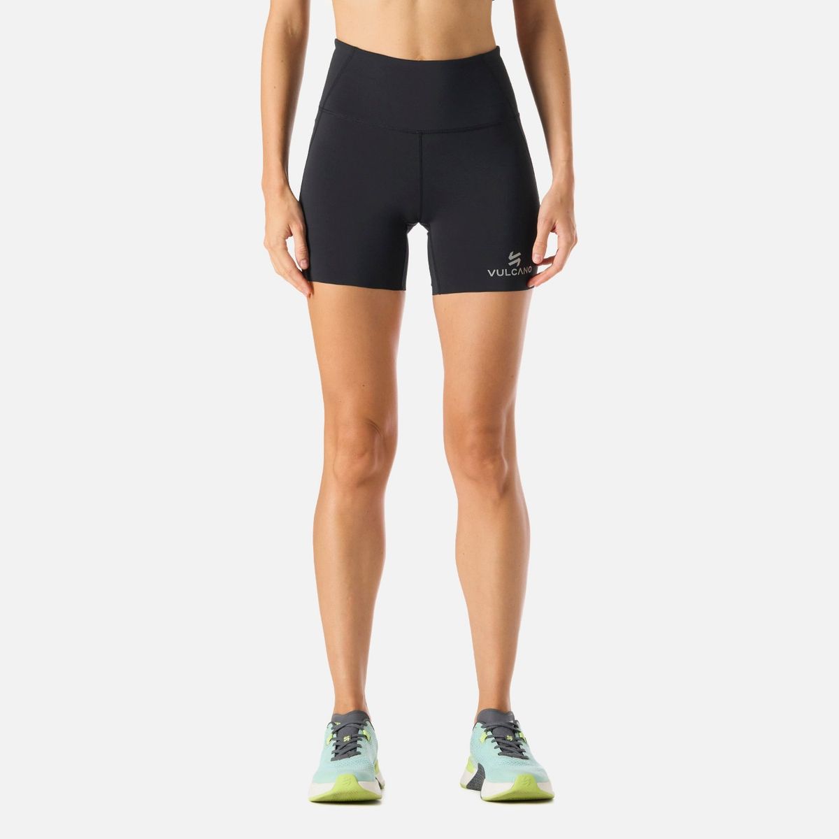 VULCANO - Calza Mujer Built To Move Compressive Short High Rise Leggins Negro Vulcano