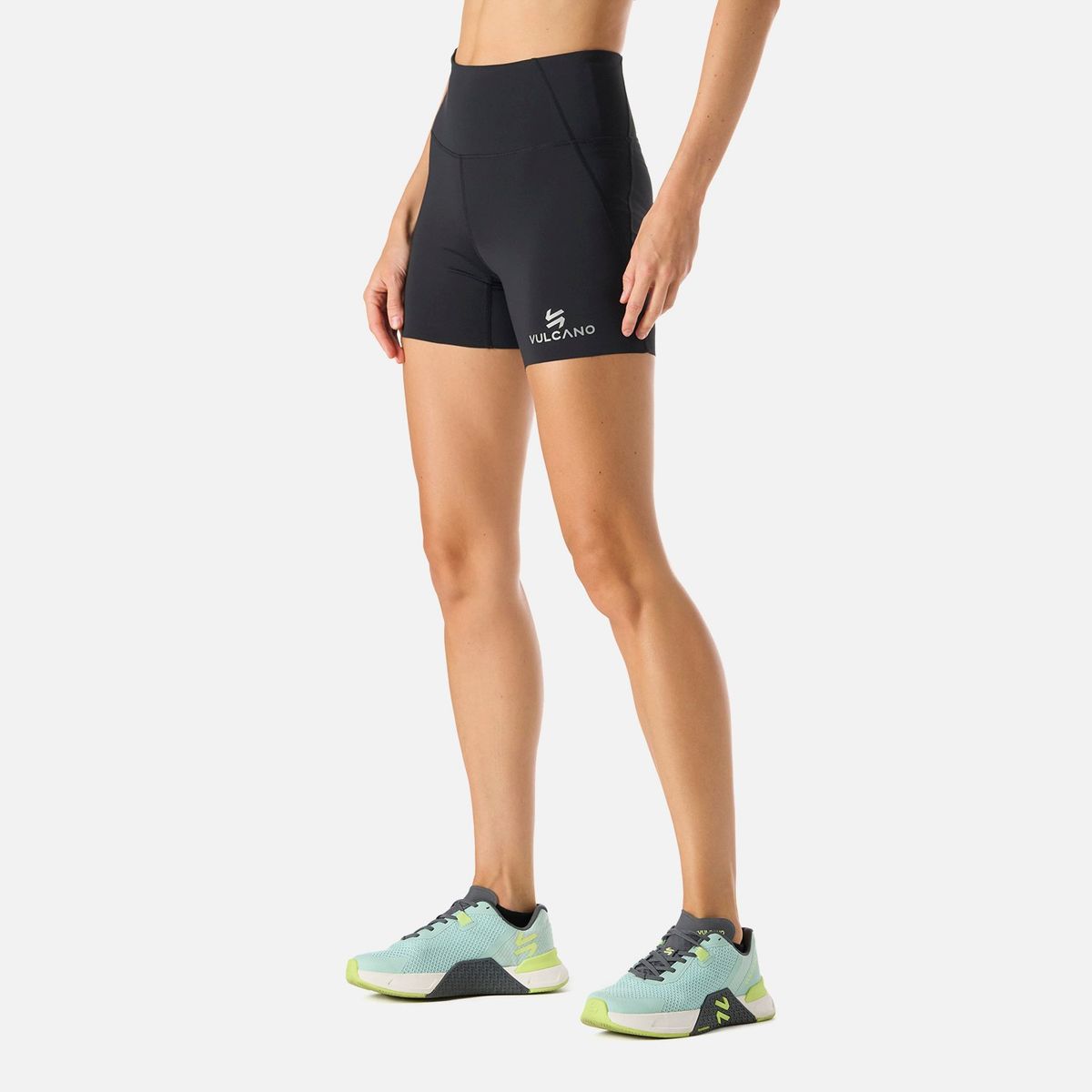 VULCANO - Calza Mujer Built To Move Compressive Short High Rise Leggins Negro Vulcano