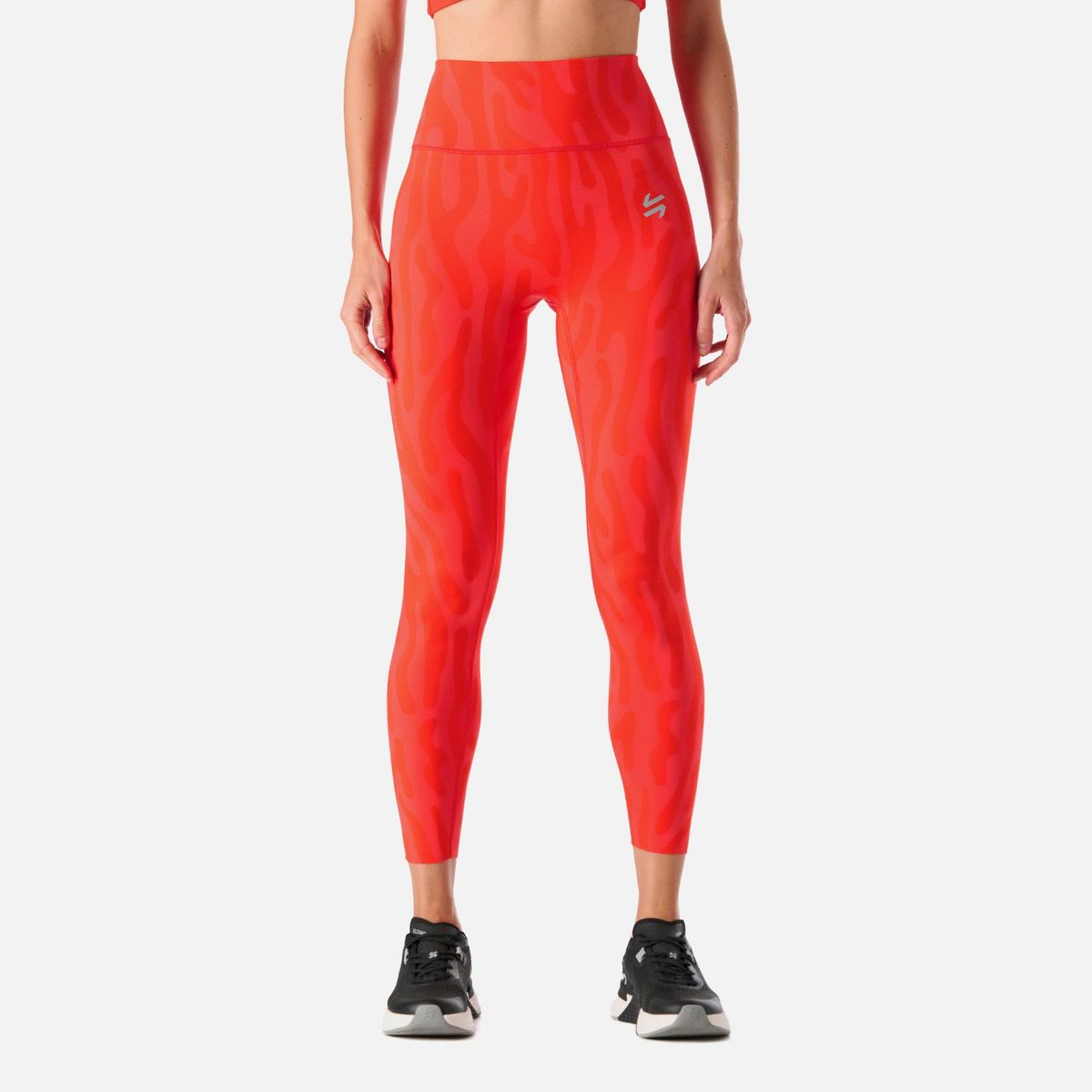 VULCANO - Calza Mujer Tempo 7/8 Super High Rise Leggins Print Rojo Anaranjado Vulcano
