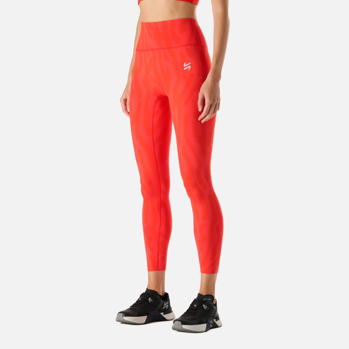 VULCANO - Calza Mujer Tempo 7/8 Super High Rise Leggins Print Rojo Anaranjado Vulcano