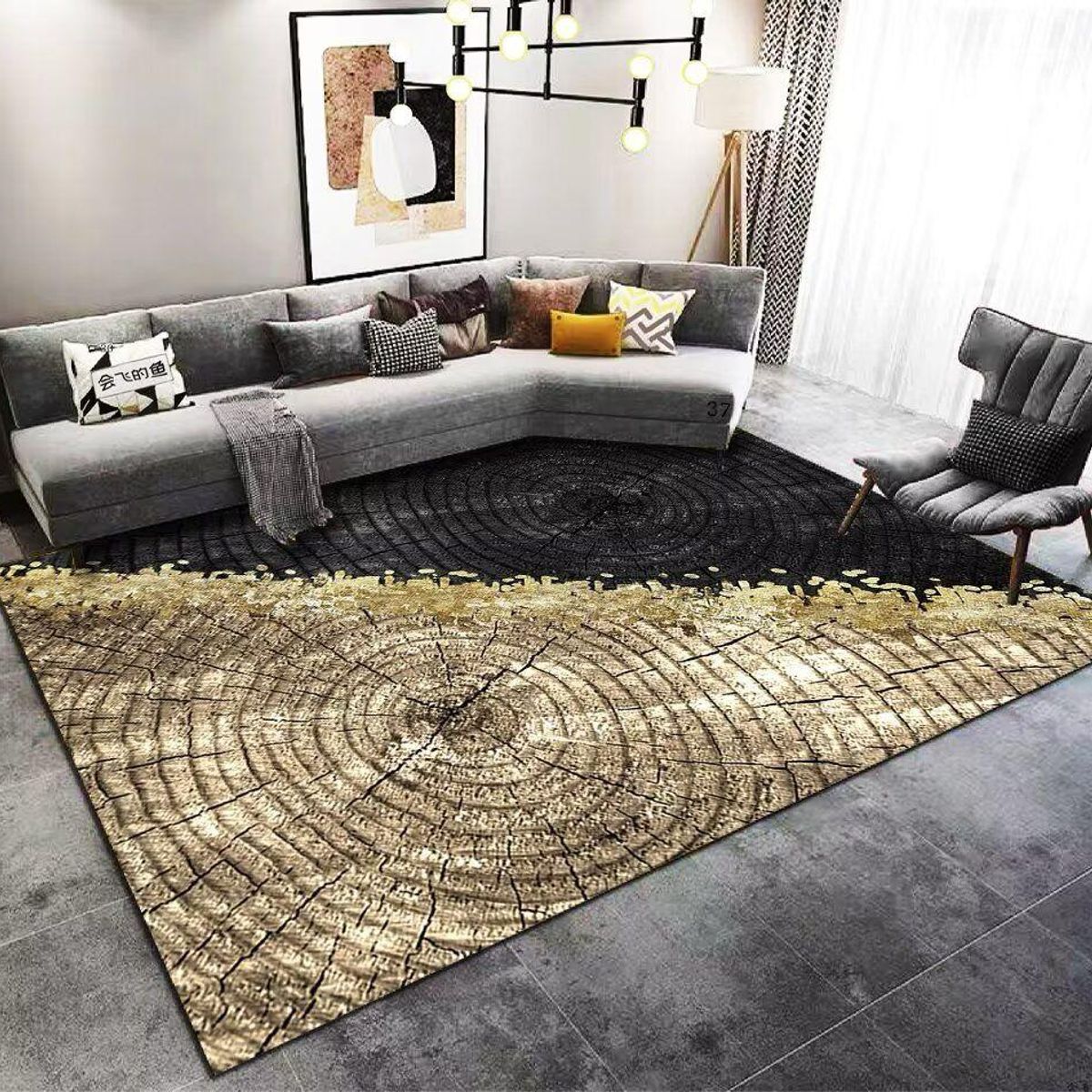 GENERICO - ALFOMBRA PARA LIVING ANTIDESLIZANTE CON DISEÑOS TRIDIMENCIONALES