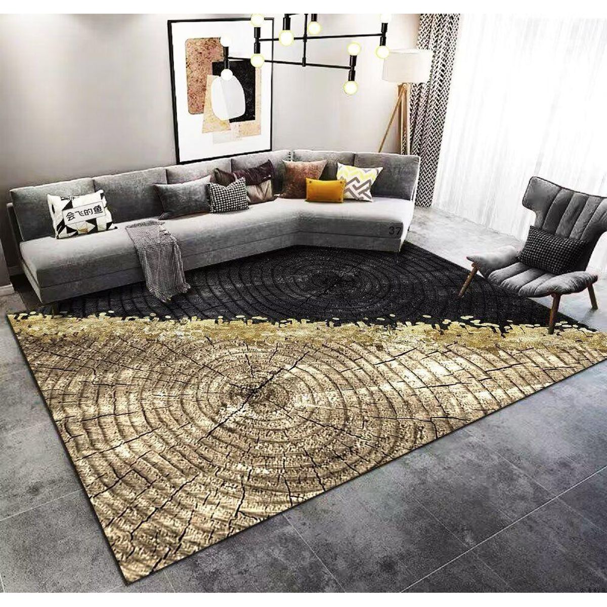 GENERICO - ALFOMBRA PARA LIVING ANTIDESLIZANTE CON DISEÑOS TRIDIMENCIONALES