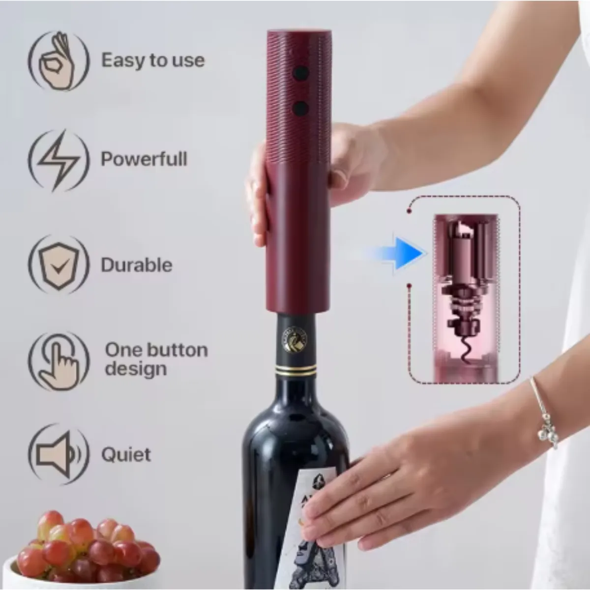 GENERICO - Abridor Eléctrico De Botellas De Vino Usb recargable