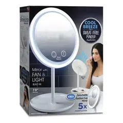 MOVI - Espejo LED 3 en 1 con Luz, Ventilador y Zoom– Iluminación y Precisión
