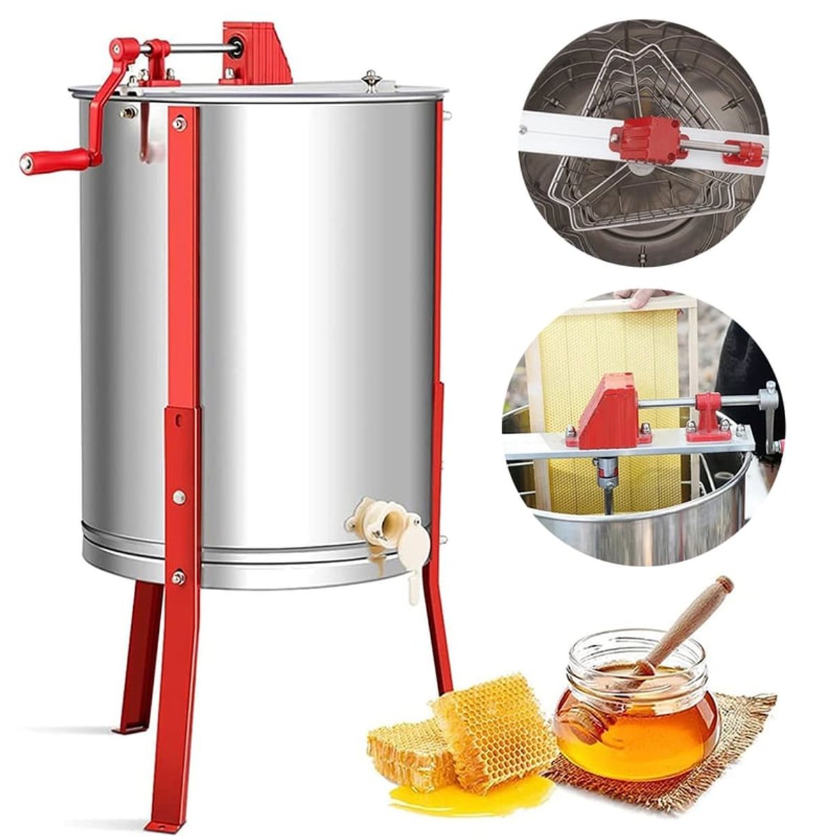 GENERICO - Extractor De Miel Manual 3 Marcos Centrífuga Separador