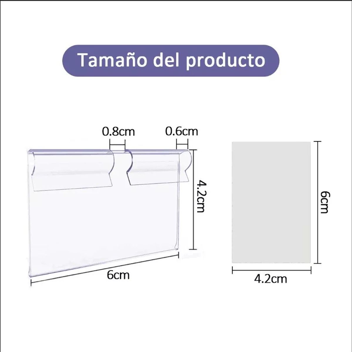 KUANGYE - 100 Blister Porta Precios Plastico P/ Pnel Ranurado +Cartón