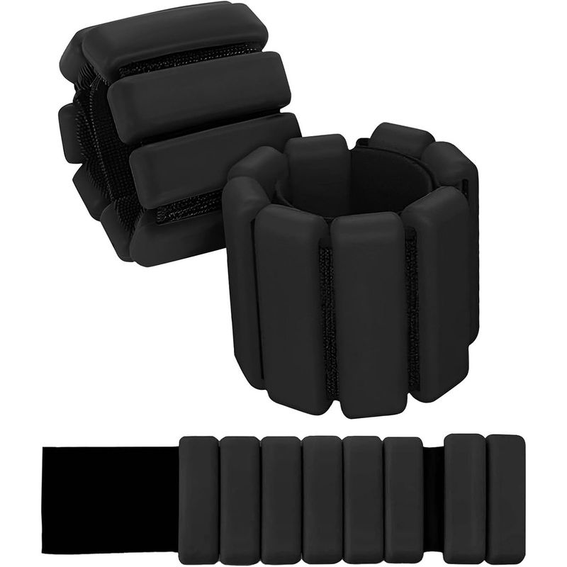 GENERICO - 1LB Pesas De Muñeca Pulsera De Pesas Para Fitness 1Par-Negro