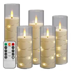 GENERICO - 5 Velas Led Sin Llama Para Boda Fiestas Decoraciones