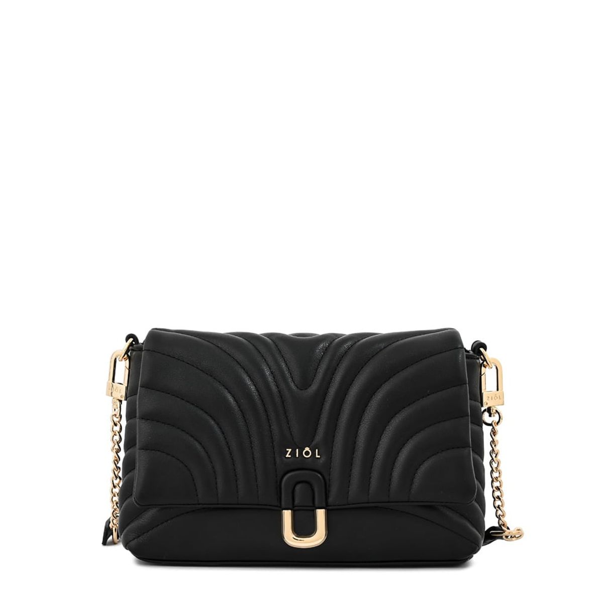 ZIOL - Cartera bandolera con tapa shannon pequeña negro
