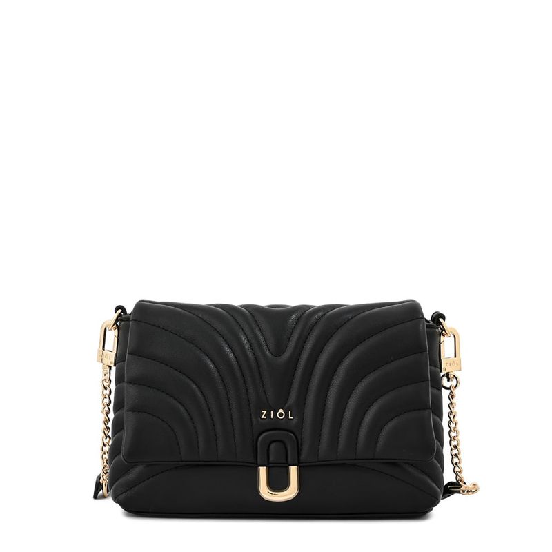 ZIOL - Cartera bandolera con tapa pequeña shannon negro