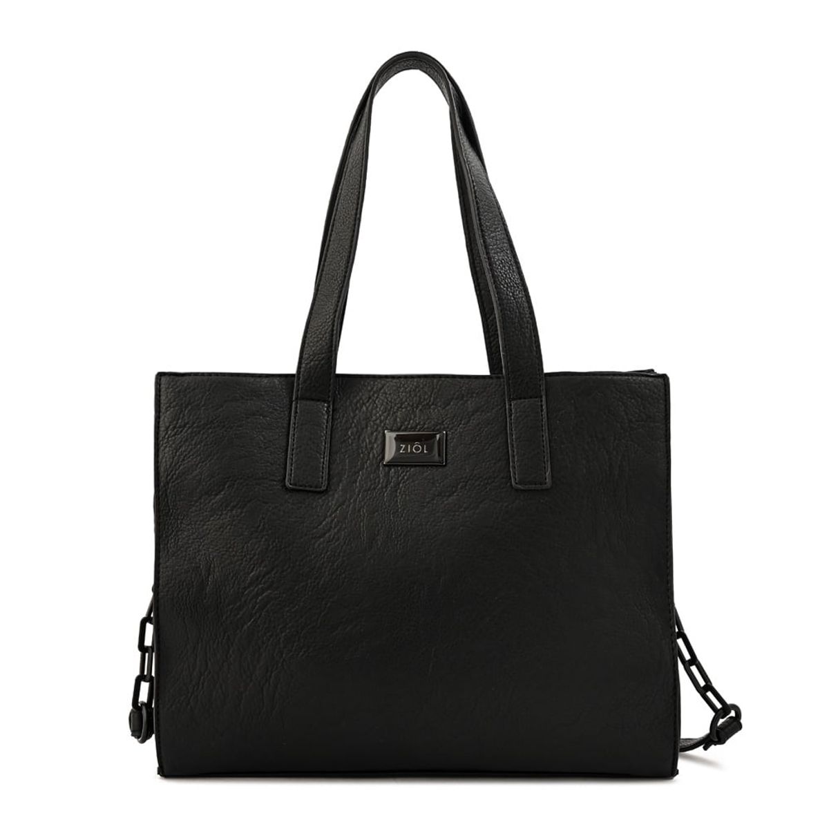 ZIOL - Cartera tote tres divisiones mediana nicki negro