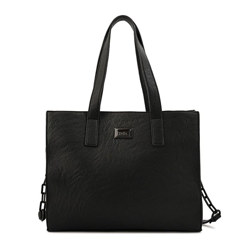 ZIOL - Cartera dos asas tres divisiones mediana nicki negro