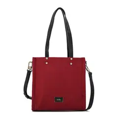 ZIOL - Cartera dos asas tres divisiones mediana lisette burdeo