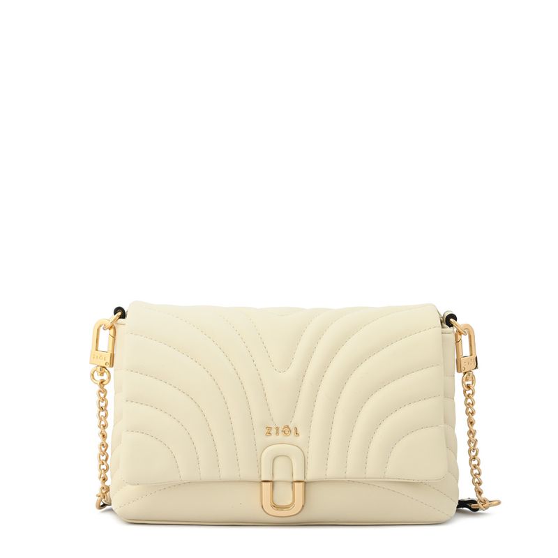 ZIOL - Cartera bandolera con tapa pequeña shannon blanco crudo