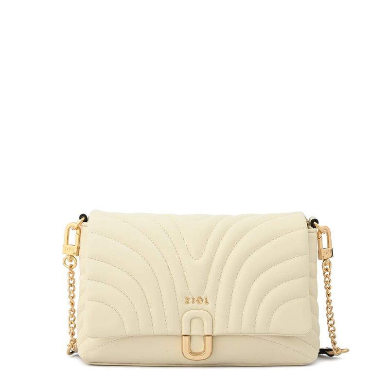ZIOL - Cartera bandolera con tapa pequeña shannon blanco crudo