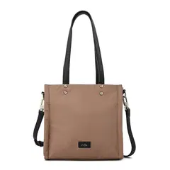 ZIOL - Cartera dos asas tres divisiones lisette beige oscuro