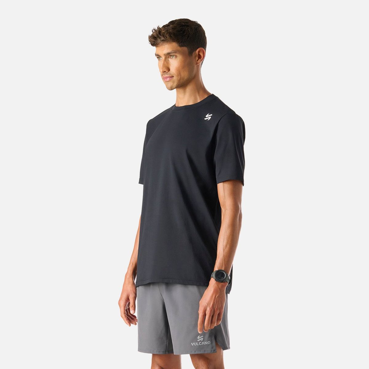 VULCANO - Polera Hombre Tempo T-Shirt Negro Vulcano