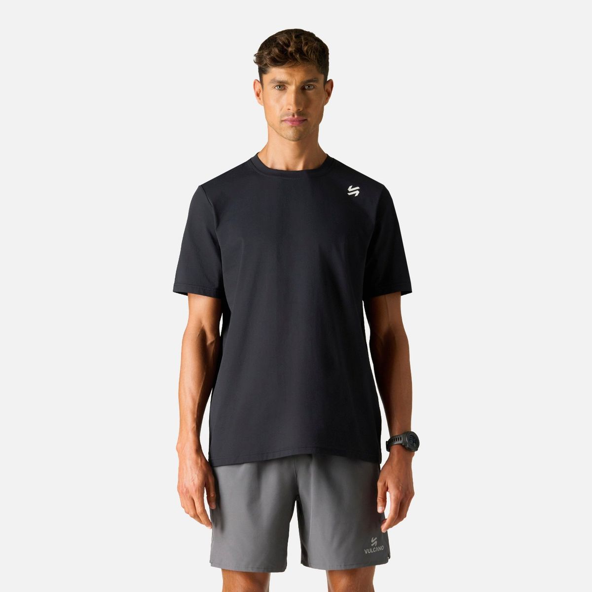 VULCANO - Polera Hombre Tempo T-Shirt Negro Vulcano