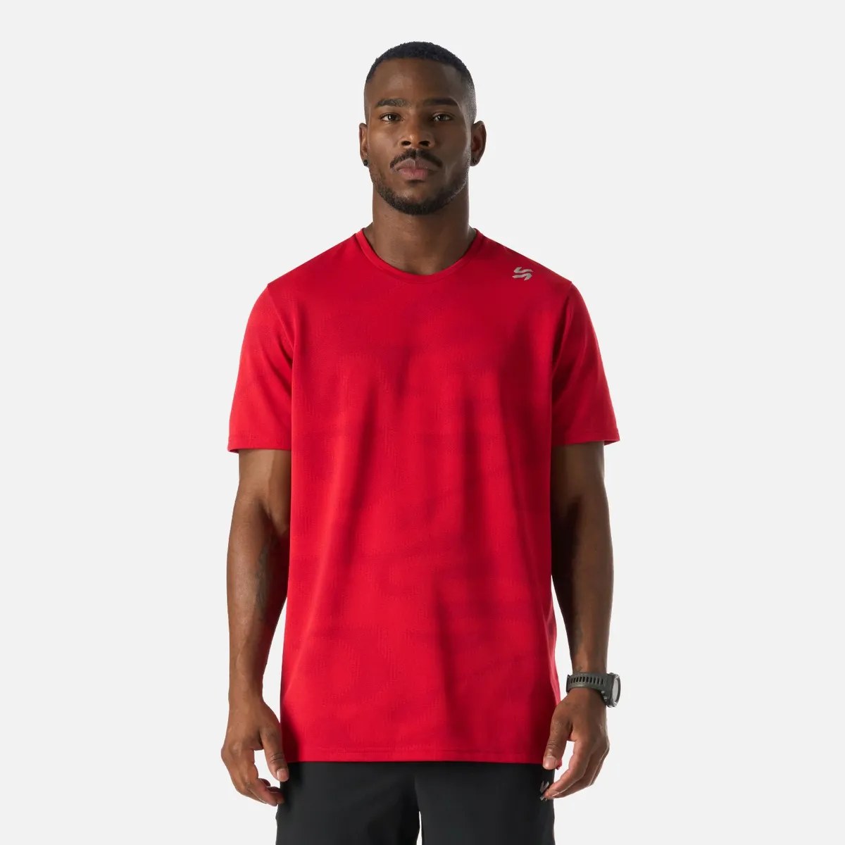 VULCANO - Polera Hombre Built To Move Pro T-Shirt Rojo Anaranjado Vulcano