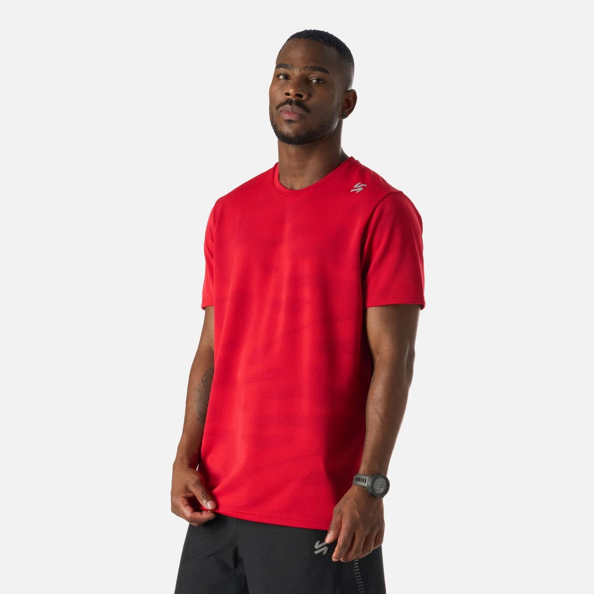 VULCANO - Polera Hombre Built To Move Pro T-Shirt Rojo Anaranjado Vulcano